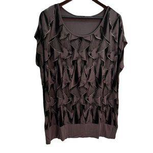 MXM Women Grey Cap Sleeve top Size 2X